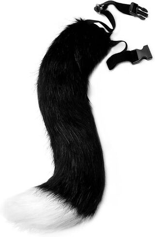 QinRuan Therian Mask Animal Wolf Paw Gloves & Furry Cat Ears Collar Set with Fox Tail - Cosplay Costume Kit in Saudi Arabia