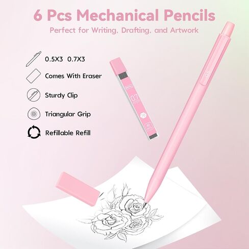 52 PCS Aesthetic School Supplies with Cute Pencil Case, Stationery Essentials with Pens Pencils and Pastel Highlighters Set, College Back to School Supplies for Teen Girls, Office Supplies in Saudi Arabia