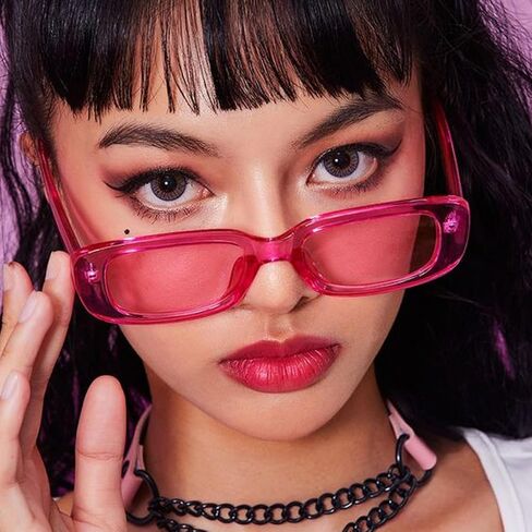 SUNOVELTIES 16 Pack Rectangle Sunglasses for Women Retro Colored Square Glasses Bulk 90s Vintage Eyewear Uniex Adults in Saudi Arabia