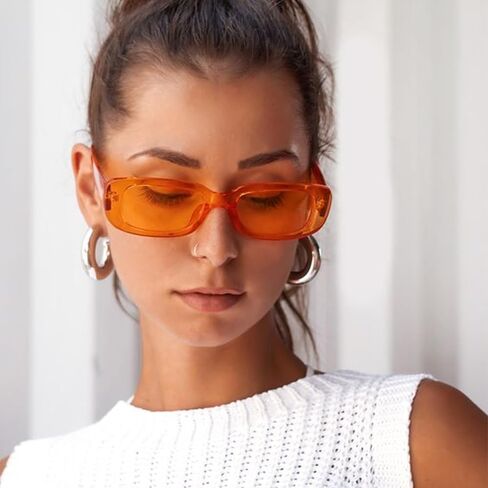 SUNOVELTIES 16 Pack Rectangle Sunglasses for Women Retro Colored Square Glasses Bulk 90s Vintage Eyewear Uniex Adults in Saudi Arabia