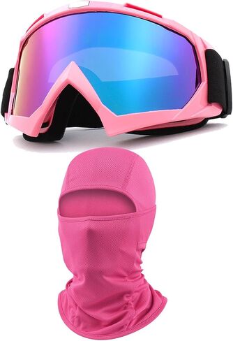 Motorcycle Goggles with Balaclava for Women Girls, Dirt Bike ATV Motocross Riding Racing Ski Goggle Safety Glasses in Saudi Arabia