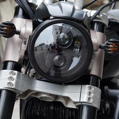 مصباح أمامي LED أسود للدراجة النارية مقاس 5.75 بوصة 5-3/4 هالة بيضاء مدخنة DRL للكشاف الهندي Dyna Wide Glide XL1200 XG750 883 48 Night Road in Saudi Arabia