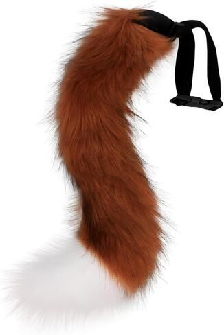 QinRuan Therian Mask Animal Wolf Paw Gloves & Furry Cat Ears Collar Set with Fox Tail - Cosplay Costume Kit in Saudi Arabia