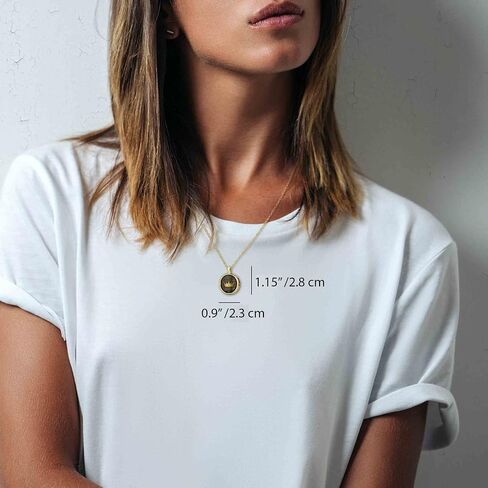 NanoStyle Women's Over 100 Languages I Love You Necklace Pure Gold Inscribed in Miniature Detail with Her Queen's Crown on Round Black Onyx Gemstone Pendant for Birthday Gift, 18" Rolo Chain in Saudi Arabia