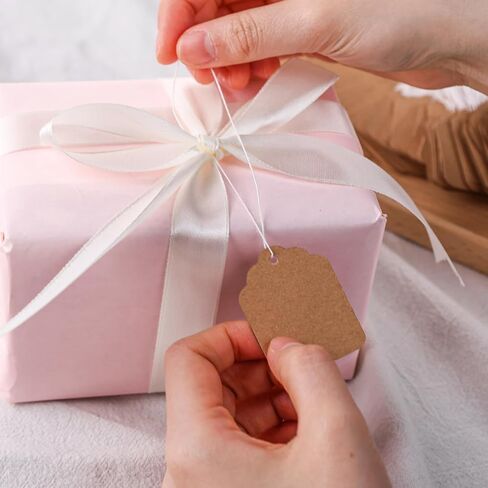 500 قطعة من العلامات الصغيرة من Koogel مع سلسلة مرفقة، 1.4 بوصة × 1.8 بوصة، علامات كرافت معلقة مسبقًا على الملابس، علامات تعليق لملابس المجوهرات والحرف الفنية باللون البني in Saudi Arabia