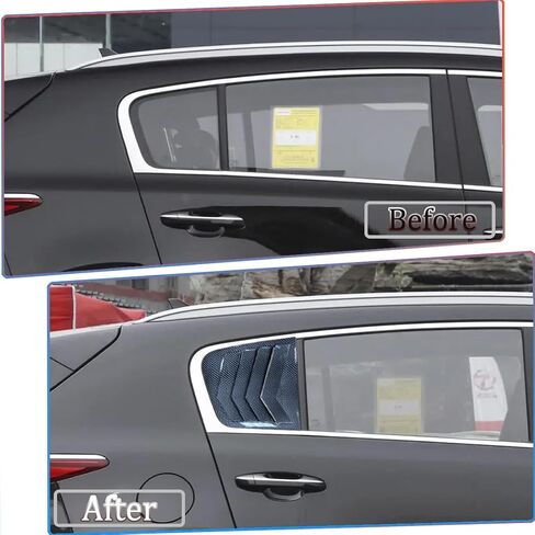 Window Louver，MUXEE 2Pcs Side Vent Window Louvers for Kia Sportage 2017 2018 2019 2020 2021 2022, ABS Print Sport Window Decorative Covers, Exterior Trim Accessories - Carbon Fiber in Kuwait