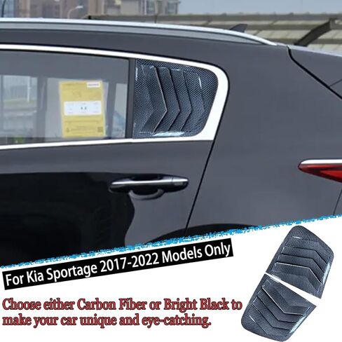 Window Louver，MUXEE 2Pcs Side Vent Window Louvers for Kia Sportage 2017 2018 2019 2020 2021 2022, ABS Print Sport Window Decorative Covers, Exterior Trim Accessories - Carbon Fiber in Kuwait