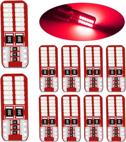 YEORO 194 168 LED Bulb Super Bright 24-SMD 3014 Chips Error Free 2825 W5W T10 Wedge LED Replacement Bulbs for Car Interior Dome Map Door Courtesy License Plate Lights White.(10-Pack). in Saudi Arabia