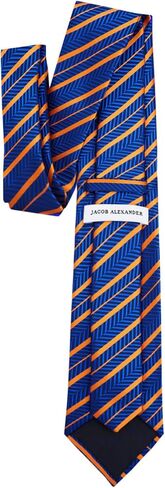 Jacob Alexander Men's Woven Chevron Stripes Pattern Regular or Slim Neck Tie in Saudi Arabia