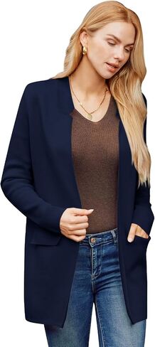GRACE KARIN Women's 2024 Fall Long Sleeve Knit Cardigan Coat Open Front Notch Collar Sweater Blazer Coatigan Jackets in Saudi Arabia