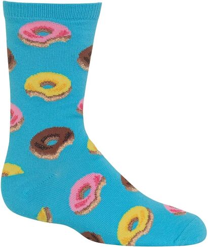 Hot Sox boys Food Novelty Casual Crew Sock, Donuts (Aqua), Small-Medium US in Saudi Arabia