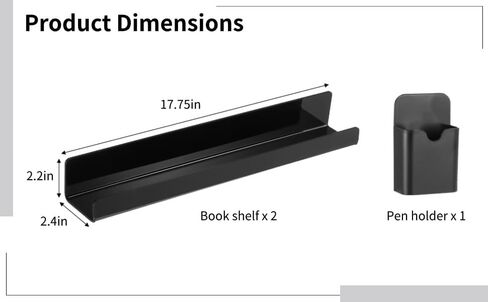 2 PCS Magnetic Book Shelves, Bookshelves for Whiteboard, Magnetic Shelf Metal Floating Book Shelves Rack for Office, Magnetic Book Display Shelf for School Classroom in Saudi Arabia