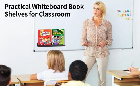 2 PCS Magnetic Book Shelves, Bookshelves for Whiteboard, Magnetic Shelf Metal Floating Book Shelves Rack for Office, Magnetic Book Display Shelf for School Classroom in Saudi Arabia