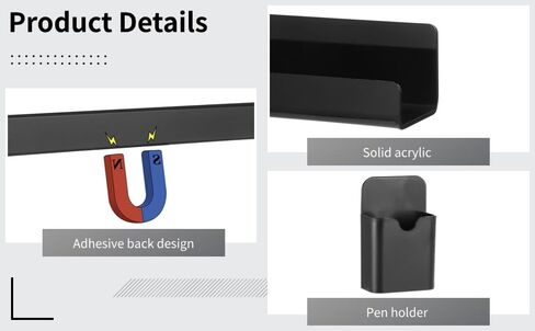 2 PCS Magnetic Book Shelves, Bookshelves for Whiteboard, Magnetic Shelf Metal Floating Book Shelves Rack for Office, Magnetic Book Display Shelf for School Classroom in Saudi Arabia
