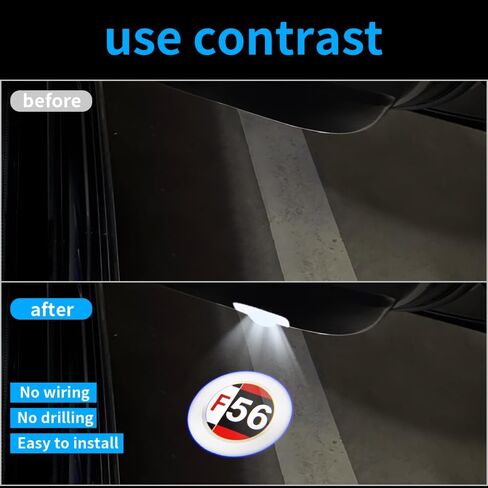 2 pcs LED Car Door Logo Lights Courtesy Projector Laser Puddle lamp Ghost Shadow Light Accessories Compatible with r55/r56/r57/r58/r59/r60/r51/f54/f56/f55/f60 (03) in Saudi Arabia