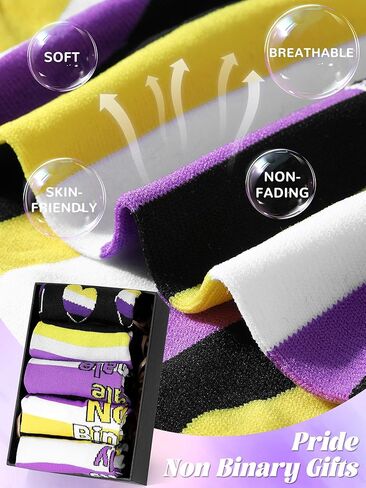 5 أزواج من الجوارب غير الثنائية، هدية غير ثنائية، جوارب كاحل منخفضة القطع مع ملابس فخر غير ثنائية للنساء والرجال، ملحقات غير ثنائية in Kuwait