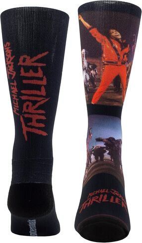 Michael Jackson Officially Licensed Dye Sublimation Crew Socks - Cushioned Novelty Socks for Men and Women in Saudi Arabia