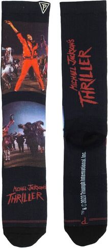Michael Jackson Officially Licensed Dye Sublimation Crew Socks - Cushioned Novelty Socks for Men and Women in Saudi Arabia