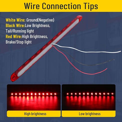 Red Trailer Light Bar, 17Inch 12 LED Trailer Brake Tail Light Stop Turn Park Brake Light Waterproof Enclosed Trailer Lights for Boat Truck RV UTV ATV in Saudi Arabia