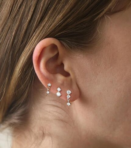 Gold Earrings Set for Women, Dainty 14k Gold/Silver Plated Huggie Hoop Earrings Lightweight Gold Cubic Zirconia Stud Earrings Trendy Hypoallergenic Small Hoop Earrings Set Gold Jewelry Gifts in Kuwait