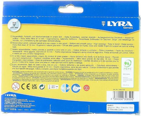 أقلام تلوين خشبية مكتنزة من LYRA Groove Triple One 3 في 1، 12 لونًا متنوعًا، مثالية للأطفال والمدارس in Saudi Arabia
