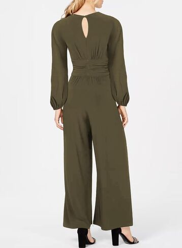 Happy Sailed Jumpsuits for Women Dressy Formal V Neck Twist Front Wedding Guest Jumpsuit Outfits with Pockets in Saudi Arabia
