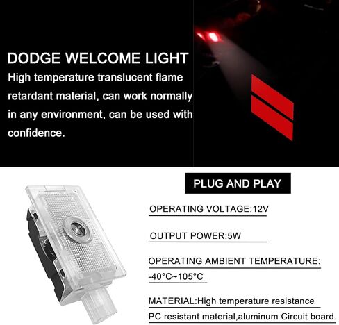 2PCS Door Lights Logo for Dodge Charger Accessories LED Ghost Shadow Welcome Puddle Projection Lamps for Dodge Charger Interior Accessories(Blue Double Stripe) in Saudi Arabia