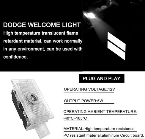 2 قطعة شعار أضواء الباب لملحقات دودج تشارجر LED شبح الظل ترحيب البركة مصابيح الإسقاط لشاحن دودج الملحقات الداخلية (شريط أزرق مزدوج) in Kuwait