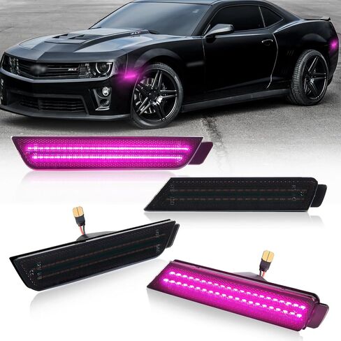 4 عبوات من مصابيح LED الجانبية للحاجز الأمامي والخلفي متوافقة مع Chevy Camaro 2010 2011 2012 2013 2014 2015 LED مصابيح علامة جانبية مدخنة Ice Blue LED in Saudi Arabia