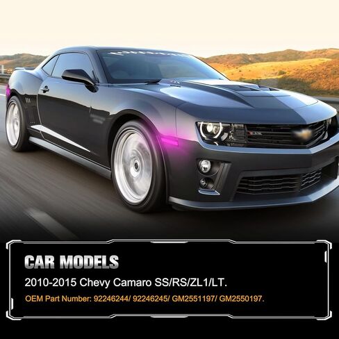 4 عبوات من مصابيح LED الجانبية للحاجز الأمامي والخلفي متوافقة مع Chevy Camaro 2010 2011 2012 2013 2014 2015 LED مصابيح علامة جانبية مدخنة Ice Blue LED in Saudi Arabia