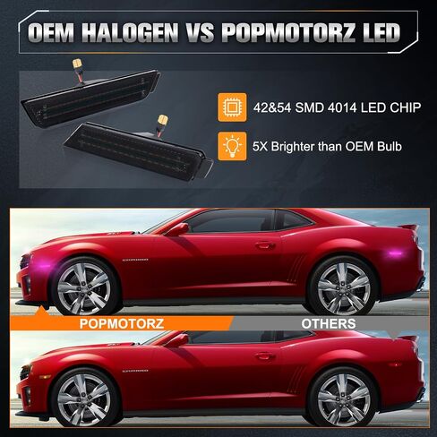 4 عبوات من مصابيح LED الجانبية للحاجز الأمامي والخلفي متوافقة مع Chevy Camaro 2010 2011 2012 2013 2014 2015 LED مصابيح علامة جانبية مدخنة Ice Blue LED in Saudi Arabia
