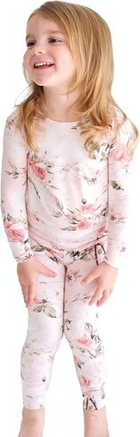 Posh Peanut Vintage Pink Rose - Long Sleeve Basic Pajama - 3-4 years in Kuwait