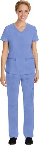 Healing Hands Scrub Set For Women with 7 Pockets, V-Neck Scrub Top 2245 and Knit Waistband Scrub Pant 9133, Ceil- XL Top/XL Pant in Saudi Arabia