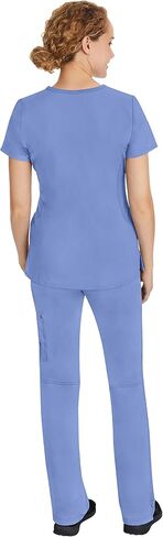 Healing Hands Scrub Set For Women with 7 Pockets, V-Neck Scrub Top 2245 and Knit Waistband Scrub Pant 9133, Ceil- XL Top/XL Pant in Saudi Arabia