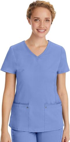 Healing Hands Scrub Set For Women with 7 Pockets, V-Neck Scrub Top 2245 and Knit Waistband Scrub Pant 9133, Ceil- XL Top/XL Pant in Saudi Arabia