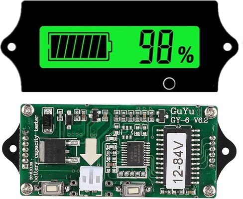 مؤشر سعة بطارية RV 12/24/36/48 فولت تيار مستمر لبطارية الجهد الكهربي وجهاز قياس متر فاحص شاشة LCD وإضاءة خلفية خضراء لبطاريات الليثيوم الرصاص الحمضية وLiFePO4 وعربة الجولف والقارب والدراجة النارية in Kuwait