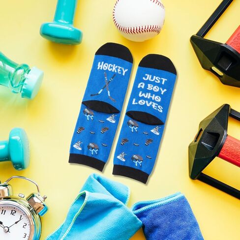 Hockey Gifts For Boys Girls Kids - Boys Hockey Gifts Socks Birthday Gift for 6 8 Year Old Boy - Funny Hockey Gifts For Boys Kids - Tween Preteen Gifts in Kuwait