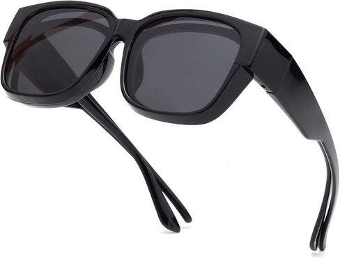 Sunglasses Fit Over Glasses for Men Women Fit Over Prescription Glasses Lightweight Square Frame, Polarized Lenses UV Protection in Saudi Arabia