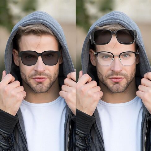 Sunglasses Fit Over Glasses for Men Women Fit Over Prescription Glasses Lightweight Square Frame, Polarized Lenses UV Protection in Saudi Arabia