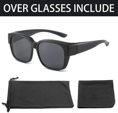 Sunglasses Fit Over Glasses for Men Women Fit Over Prescription Glasses Lightweight Square Frame, Polarized Lenses UV Protection in Saudi Arabia