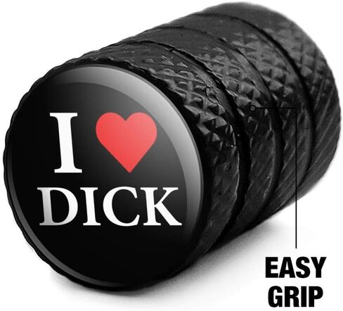 I Love Dick Heart Tire Rim Wheel Aluminum Valve Stem Caps in Saudi Arabia