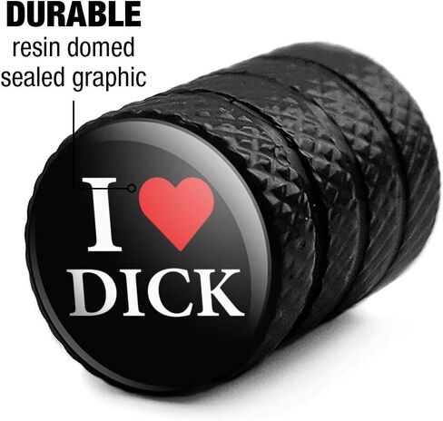 I Love Dick Heart Tire Rim Wheel Aluminum Valve Stem Caps in Saudi Arabia