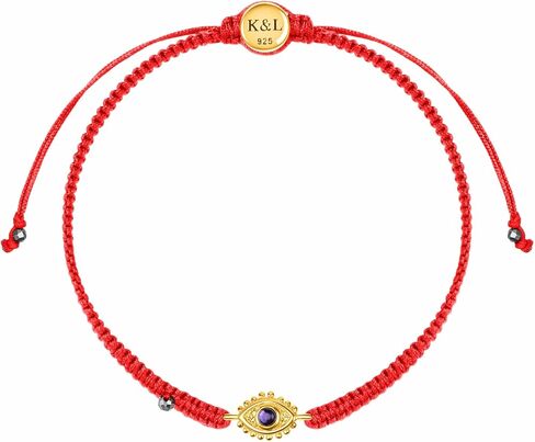 KARMA AND LUCK Powerful Protection, Red String Bracelet & Evil Eye Charm for Women with Genuine Gemstone, Size 5.5"-7.5" in Saudi Arabia