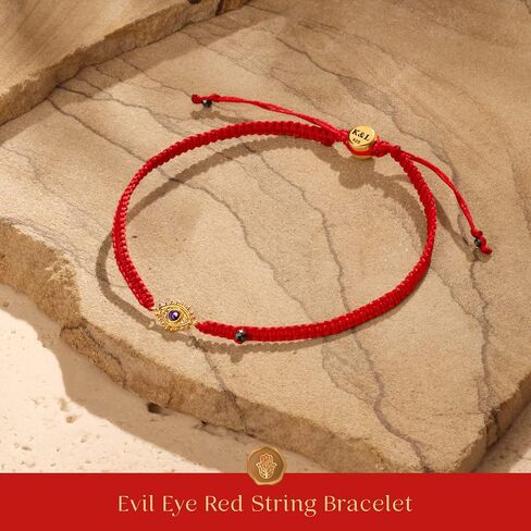 KARMA AND LUCK Powerful Protection, Red String Bracelet & Evil Eye Charm for Women with Genuine Gemstone, Size 5.5"-7.5" in Saudi Arabia