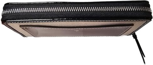 Tory Burch 160772 Thea Canvas كاكي/أسود مع أجزاء فضية محفظة نسائية بسحاب كونتيننتال مع حافظة بطاقات مرفقة in Kuwait