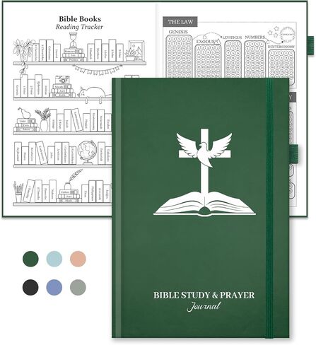 Bible Study Journal & Prayer Journal with Bible Reading Tracker, Verse Mapping Journal, Christian Devotional & Faith Planner, Church Notebook for Note Taking, Religious Gifts for Women Men in Kuwait