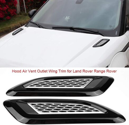 Car Hood Vent，Exterior Hood Air Vent Outlet Wing Trim for Land Rover Evoque 2012-2018 (Two-Toned) in Kuwait