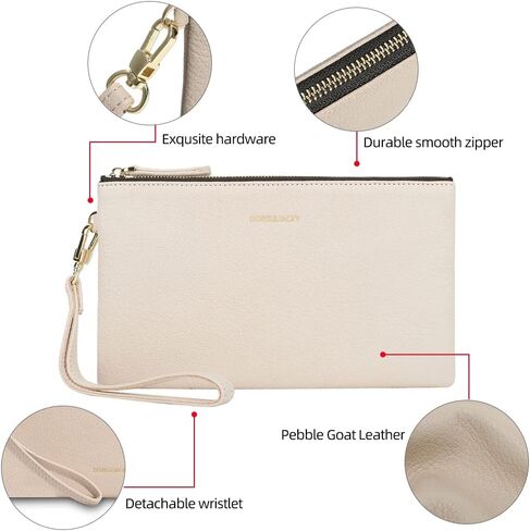 دوريس آند جاكي محفظة يد من جلد الماعز من جلد الماعز حقيبة صغيرة لطيفة مع حزام (3 أوف وايت) in Kuwait