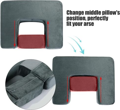 Donut Seat Cushion for Tailbone Pain Relief with Adjustable Samll Pillow,Hemorrhoid Pillows for Car Seat Office Chair,Butt Pillow for Postpartum Pregnancy & After Surgery Sitting Relief in Saudi Arabia