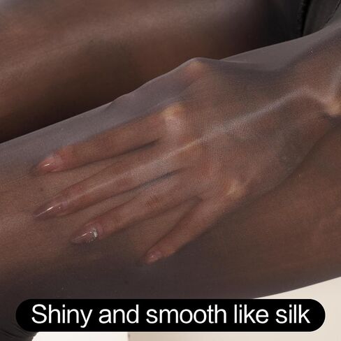Sheer Tights for Women Open Crotch Pantyhose High Waist Shimmery Tights 2 Pairs in Saudi Arabia